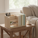 El Yapımı Ahşap Masaüstü Kitaplığı | İskandinav Tarzı Çalışma Masası Düzenleyici