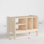 Masif Ahşap Plak Çalar Standı & Vinil Saklama Dolabı | Mid-Century Modern Ses Sistemi Rafı