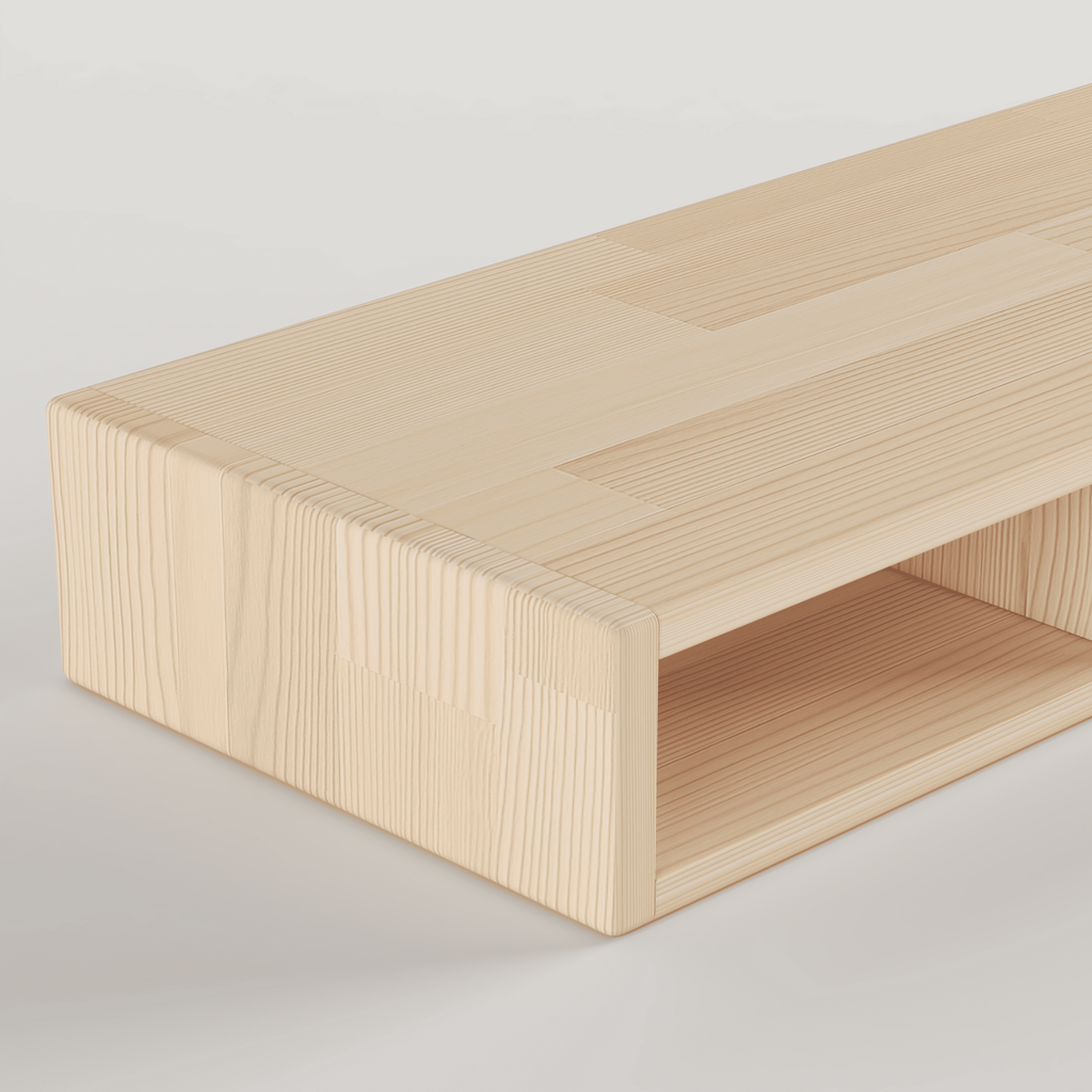 Masif Çam Monitör Standı & Ergonomik Masa Düzenleyici | İskandinav Tarzı Klavye Saklama Rafı