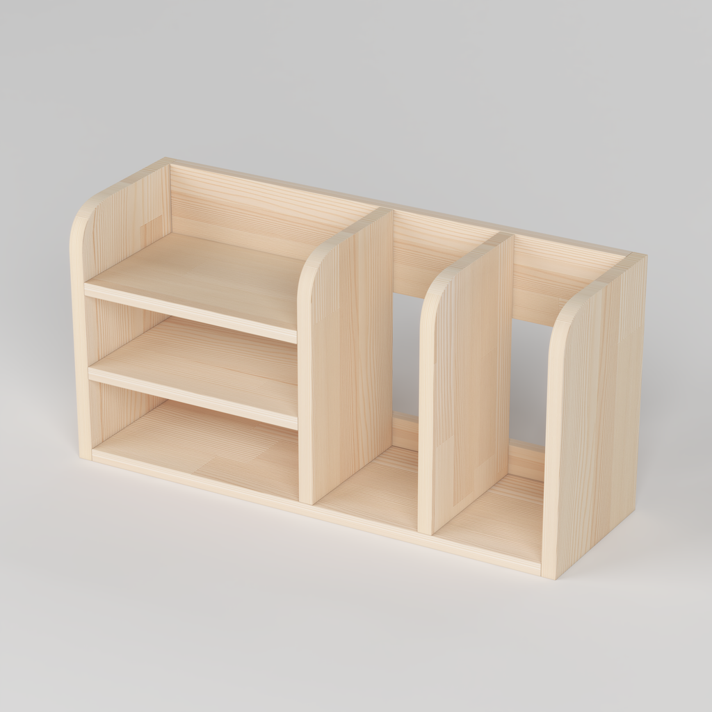 Ahşap Masa Rafı & Masaüstü Düzenleyici | İskandinav Tarzı Kitaplık