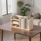 Ahşap Masa Rafı & Masaüstü Düzenleyici | İskandinav Tarzı Kitaplık