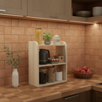 3 Katlı Ahşap Masa Rafı | Japandi Tarzı Çok Amaçlı Düzenleyici