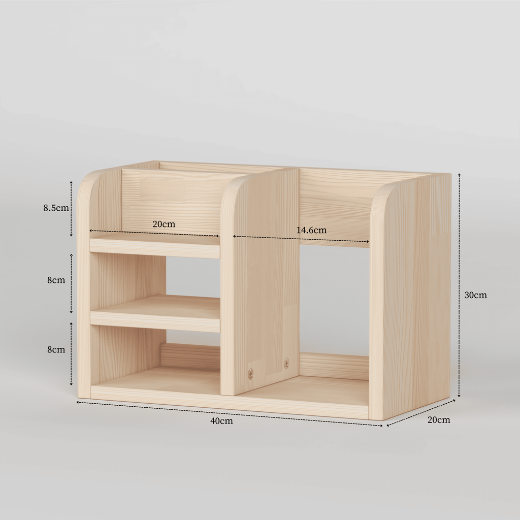 El Yapımı Ahşap Masaüstü Kitaplığı | İskandinav Tarzı Çalışma Masası Düzenleyici