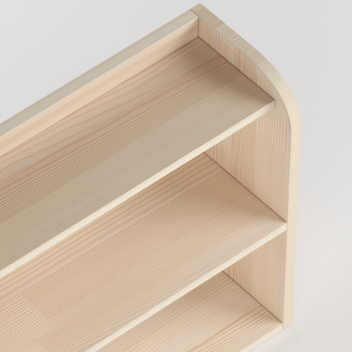 3 Katlı Ahşap Masa Rafı | Japandi Tarzı Çok Amaçlı Düzenleyici