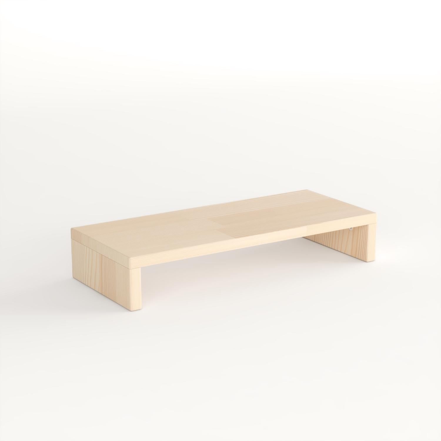 Handmade Pine Wood Monitor Riser: Ergonomic Desk Organizer