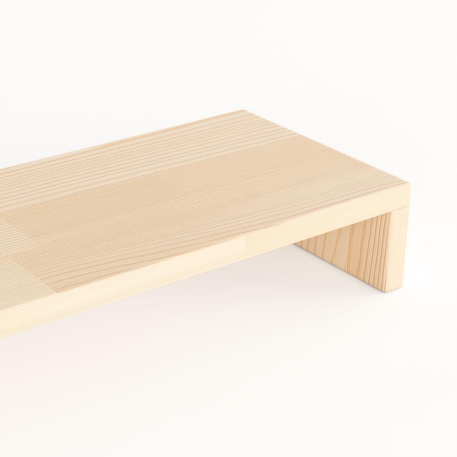 Handmade Pine Wood Monitor Riser: Ergonomic Desk Organizer