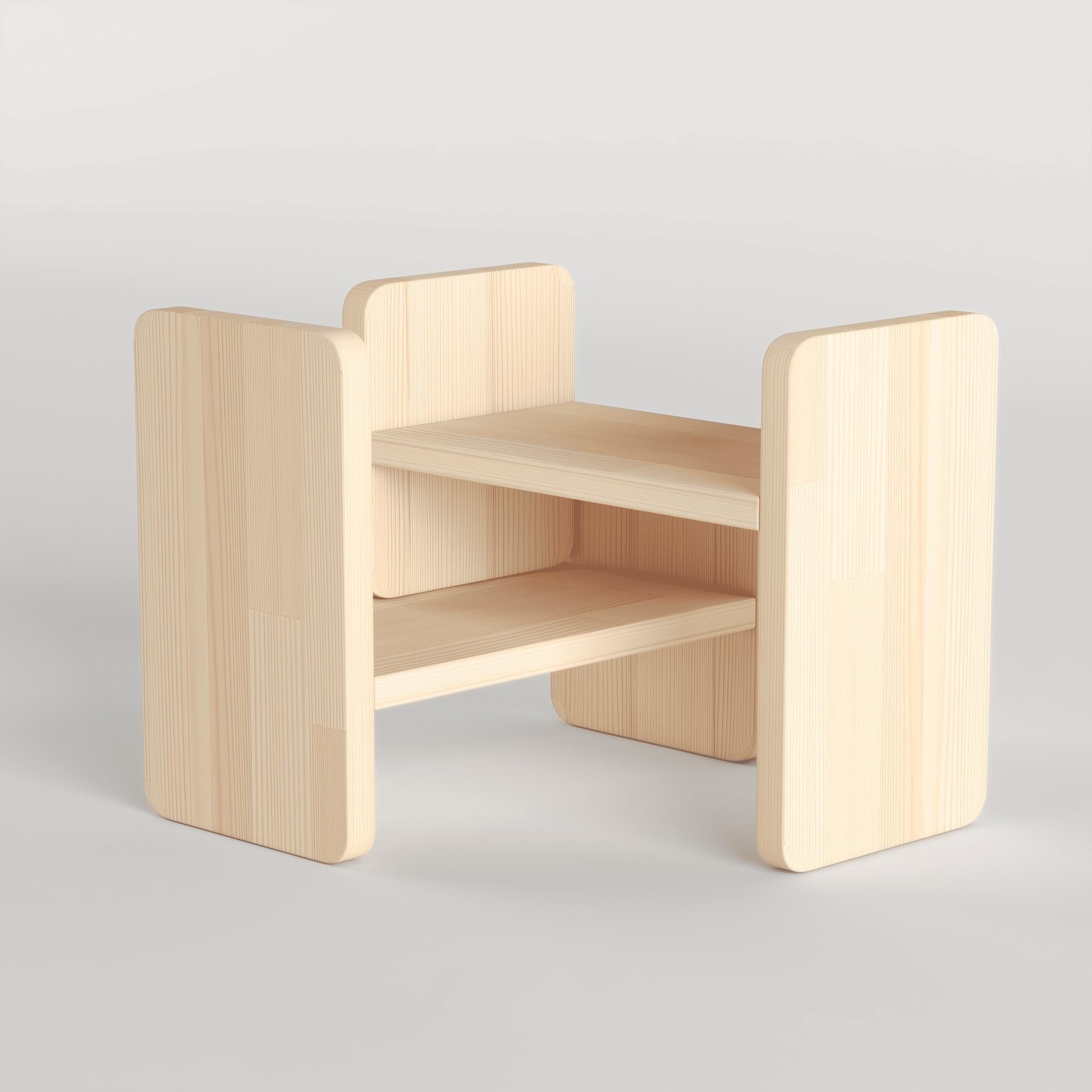 Masif Çam Masa Rafı & Masaüstü Düzenleyici | Minimalist Monitör Standı | İskandinav Kitaplık