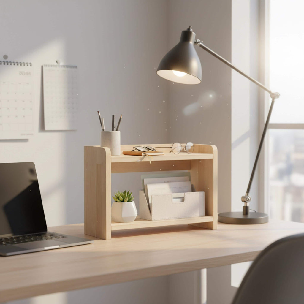 Ahşap Sergileme Rafı & Kitaplık | Japandi Tarzı Bitki Standı | Minimalist Masif Çam Raf