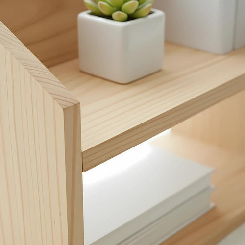 Ahşap Masa Rafı & Masaüstü Düzenleyici | İskandinav Tarzı Çam Kitaplık | Monitör Standı