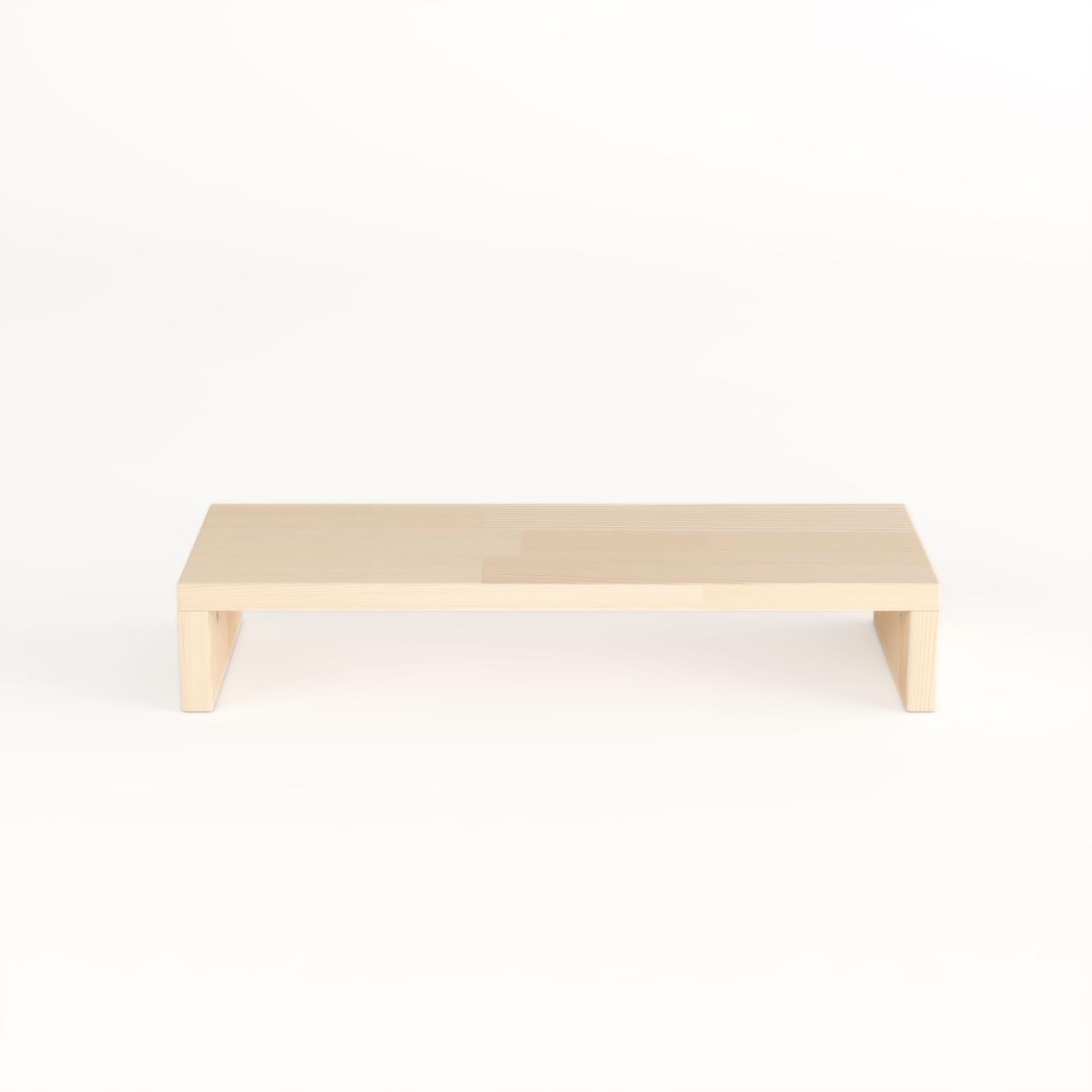 Handmade Pine Wood Monitor Riser: Ergonomic Desk Organizer