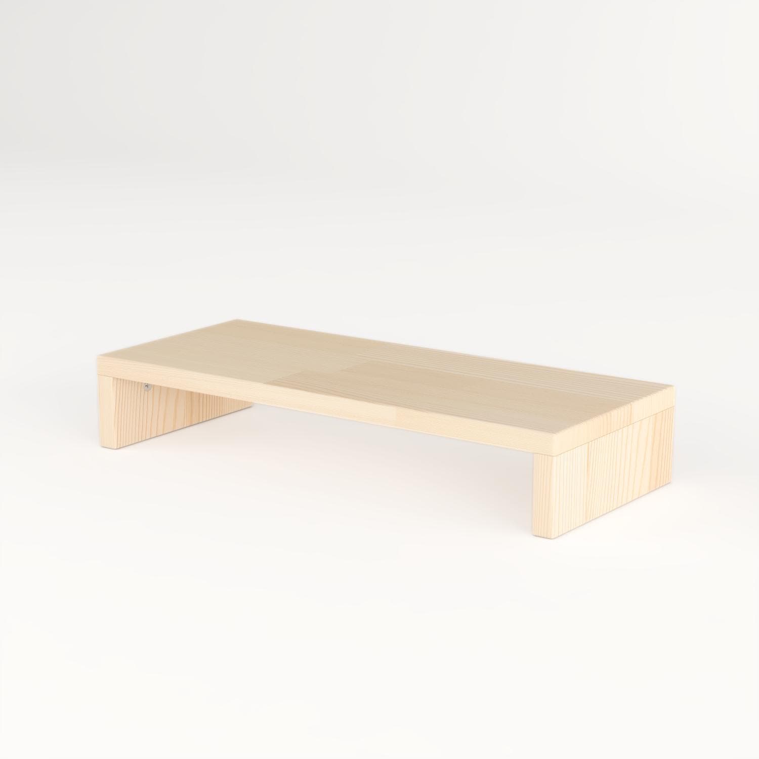 Handmade Pine Wood Monitor Riser: Ergonomic Desk Organizer