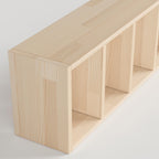 Masif Çam Masa Rafı & Masaüstü Düzenleyici | Minimalist Kitaplık | Japandi Ofis Organizatörü