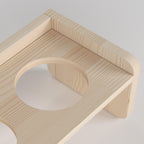 Ahşap Köpek Yatağı & Yükseltilmiş Mama Kabı Seti | Masif Çam Evcil Hayvan Mobilyası