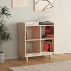 Ahşap Plak Çalar Standı & Vinil Saklama Dolabı | İskandinav Tarzı Pikap Sehpası | Kitaplık Konsol