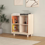 Ahşap Plak Çalar Standı & Vinil Saklama Dolabı | İskandinav Tarzı Pikap Sehpası | Kitaplık Konsol