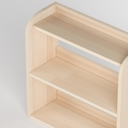 3 Katlı Ahşap Masa Rafı & Baharat Rafı | Japandi Tarzı Düzenleyici | Masif Çam Tezgah Üstü Raf